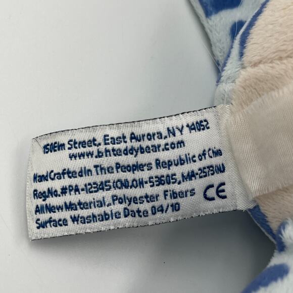 Beverly Hills Teddy Bear Gitzy Blue Cream Giraffe Plush Lovey 10” Rattle - Picture 10 of 10